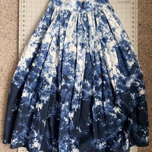 H&M Navy and White A-Line Skirt